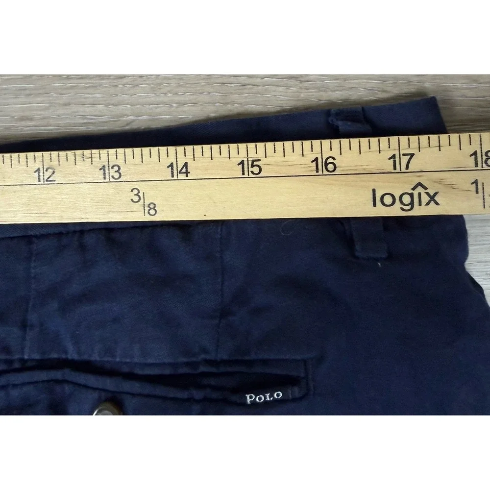 Polo Ralph Lauren Men's Straight Fit Linen Blend Pants 34x30 Navy Blue Chino